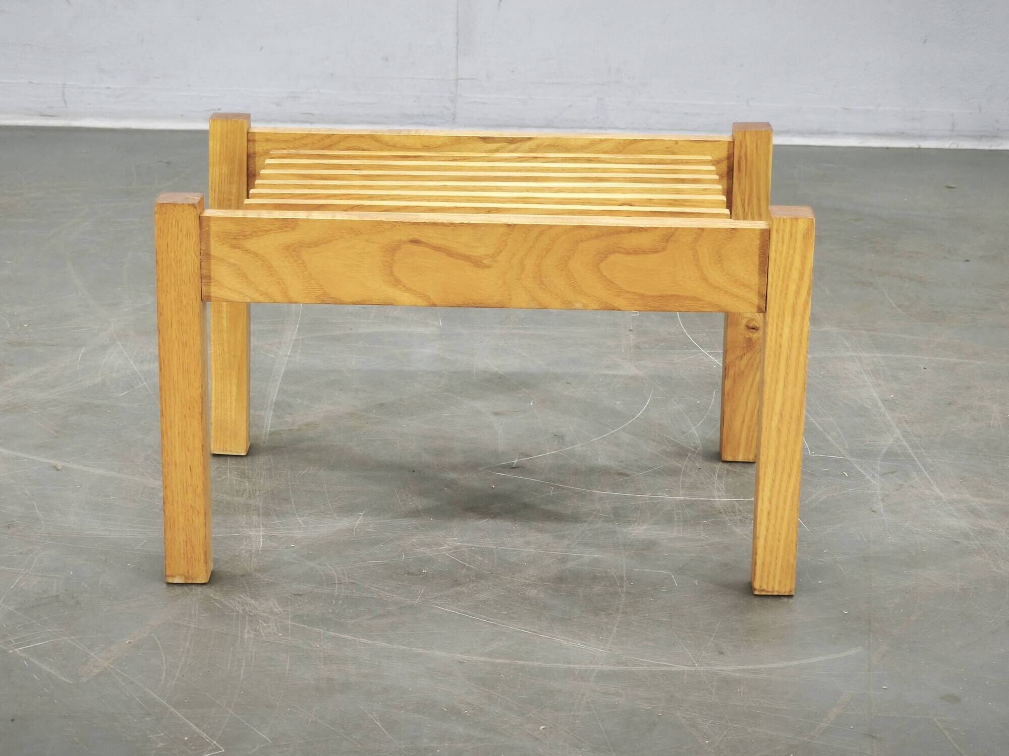 Mid-Century Ash Wood Plant Stand, Czechoslovakia, 1960s