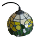 Antique stained glass and tin pendant light