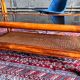 Vintage rattan coffee table and cannage and smoked glass top - 70s