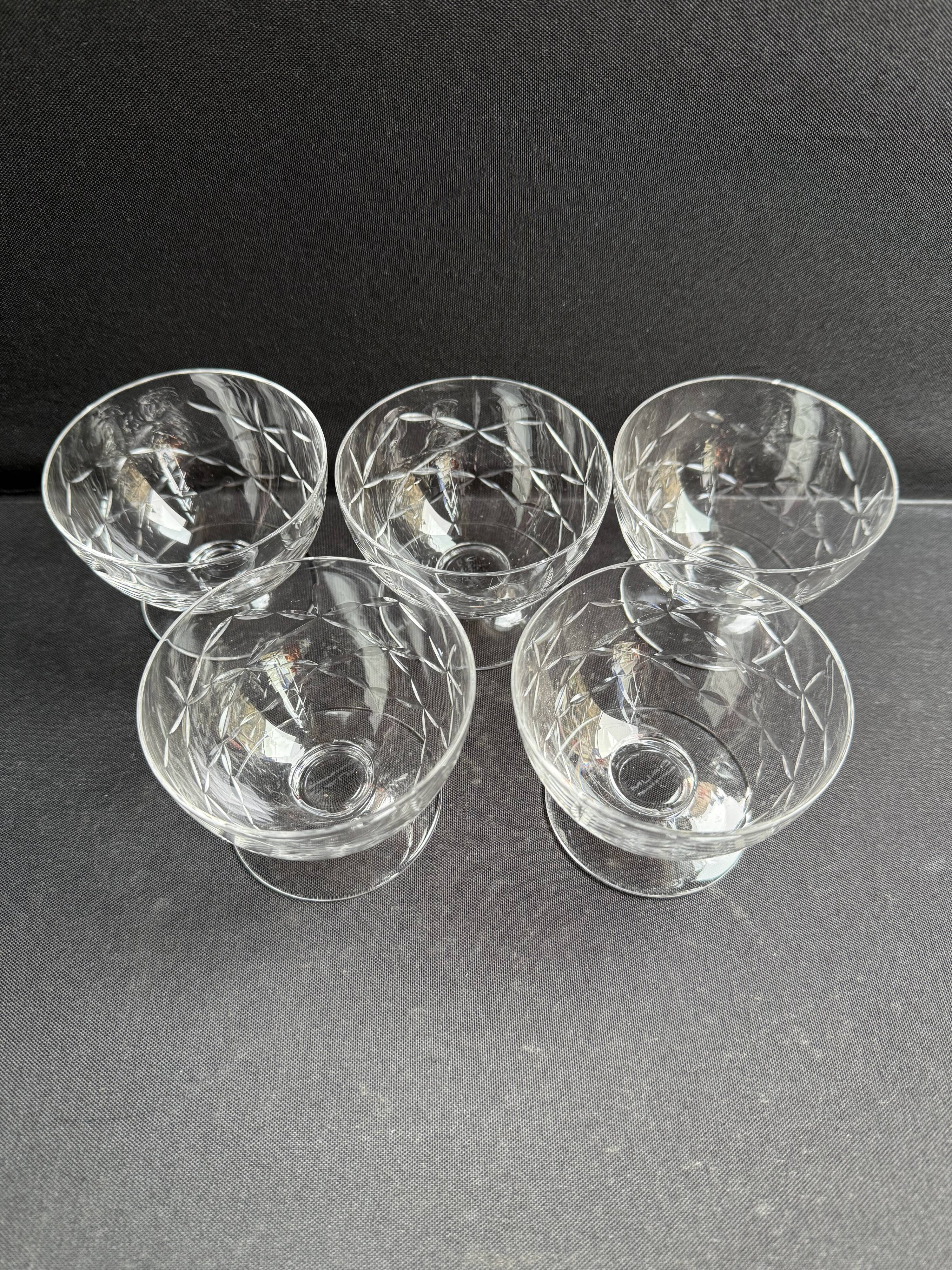 5 Wine glasses – Daum Nancy France