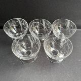 5 Wine glasses – Daum Nancy France