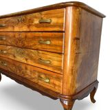 Italian art deco burl walnut chest of drawers, 1930s/1940s