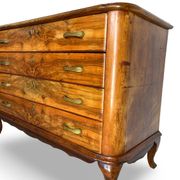 Italian art deco burl walnut chest of drawers, 1930s/1940s