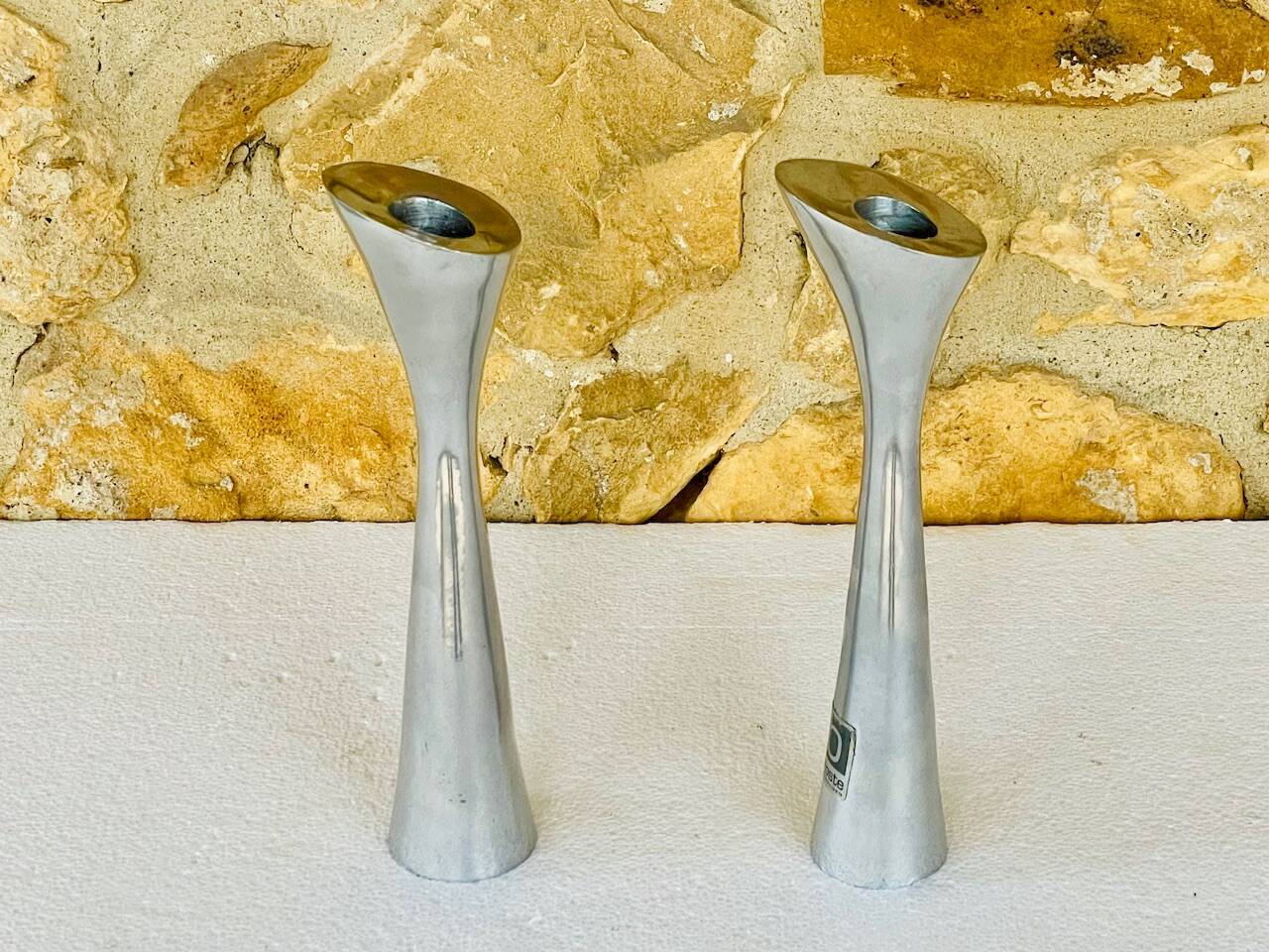 Scandinavian pair of candlesticks by Broste, Copenhagen circa 1970/1980.