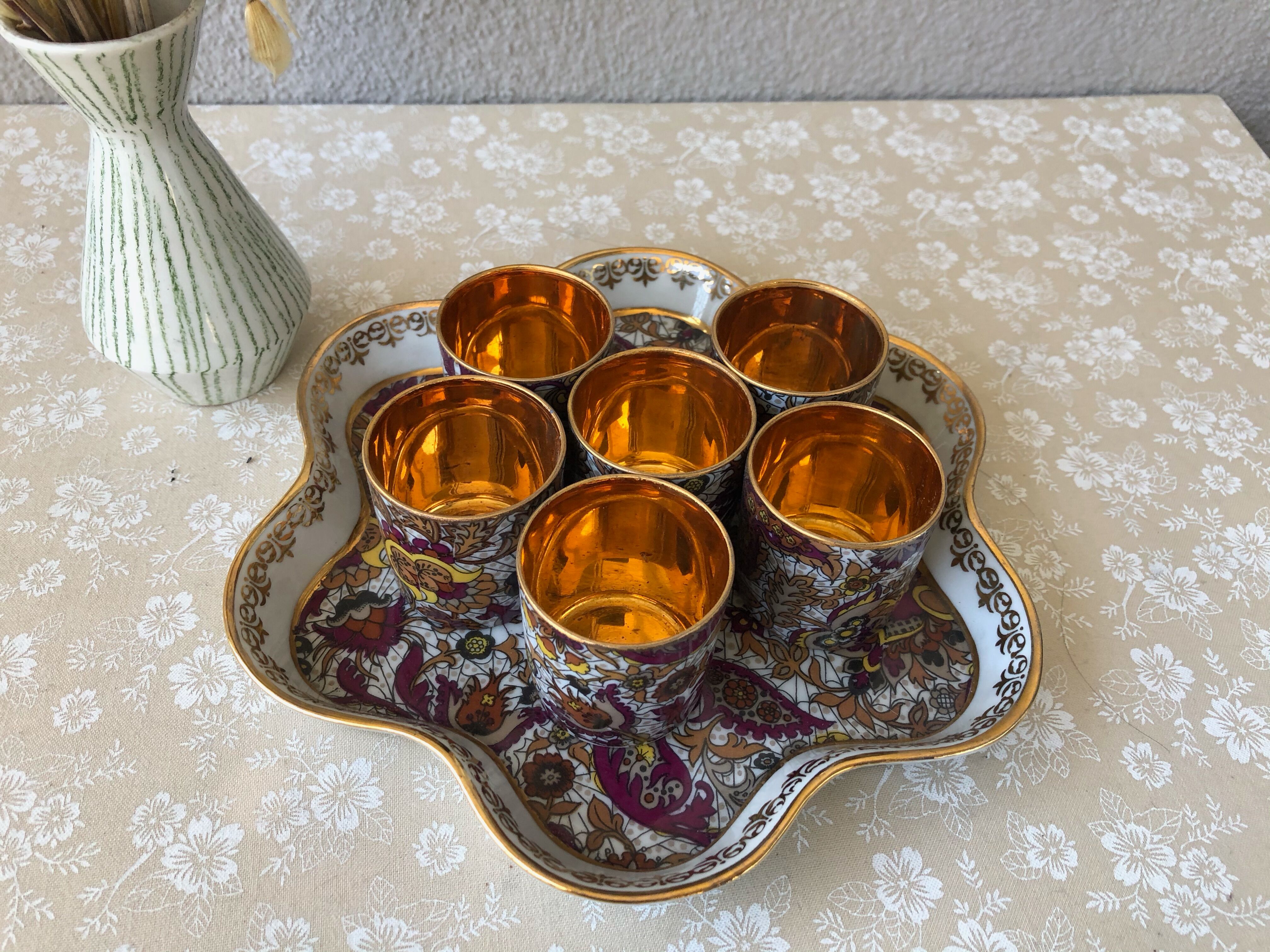 Limoges Royal de Luxe porcelain liquor service