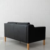 Stouby black leather sofa
