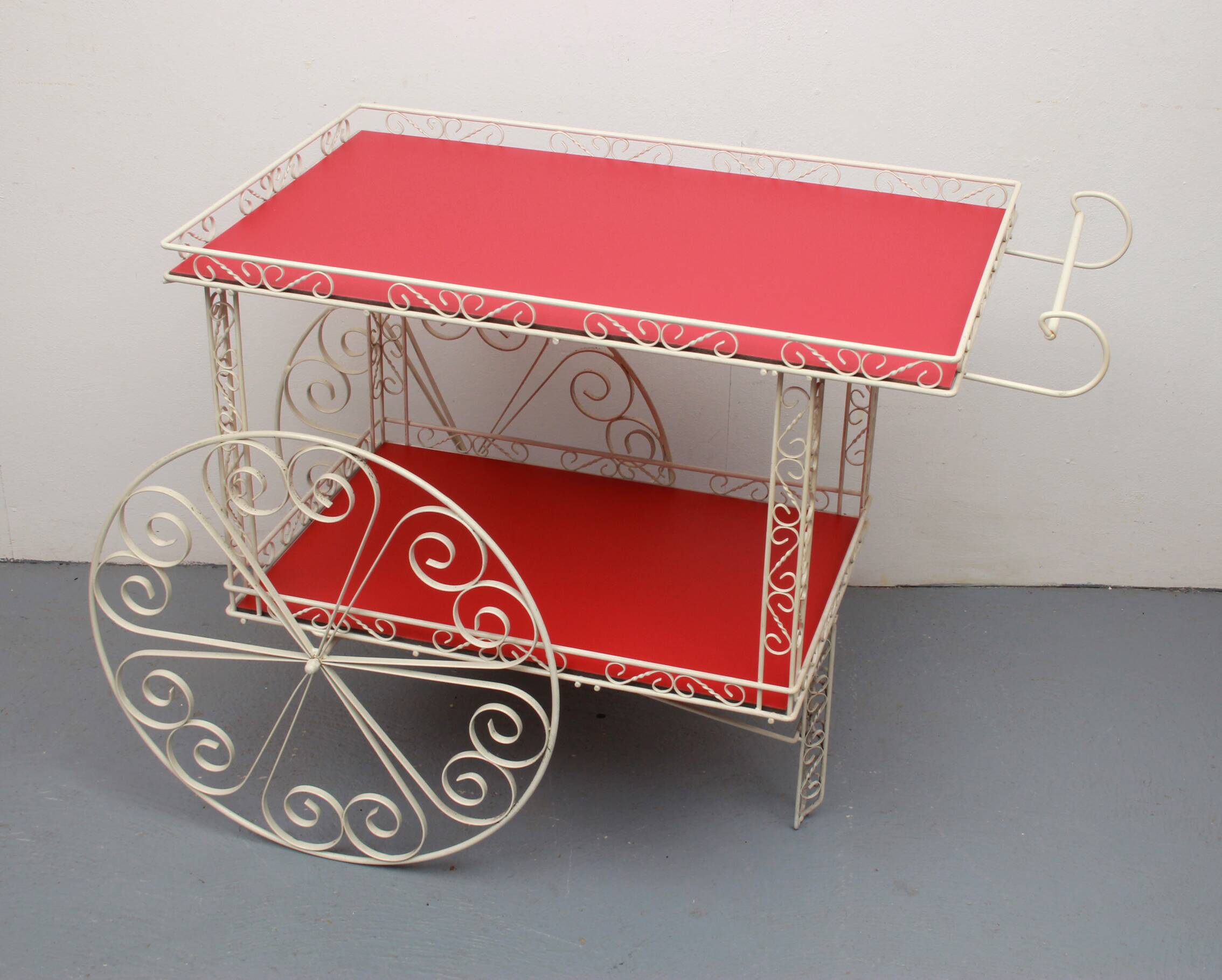 1950s French serving trolley for garden