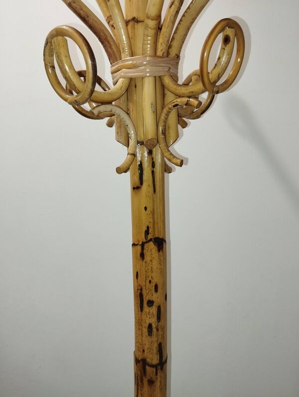Porte manteau vintage en bambou style Franco Albini