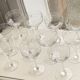 10 wine glasses, carved transparent glass, art deco cups, old and trendy