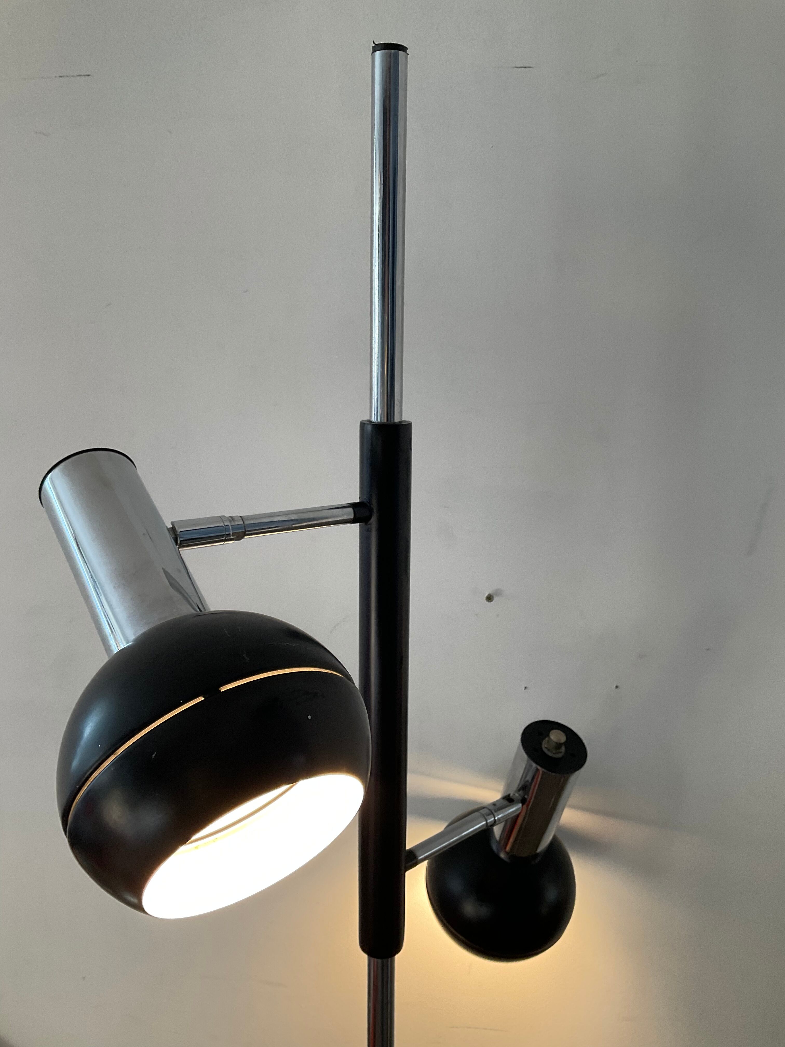 Lampadaire liseuse vintage 2 spots années 70