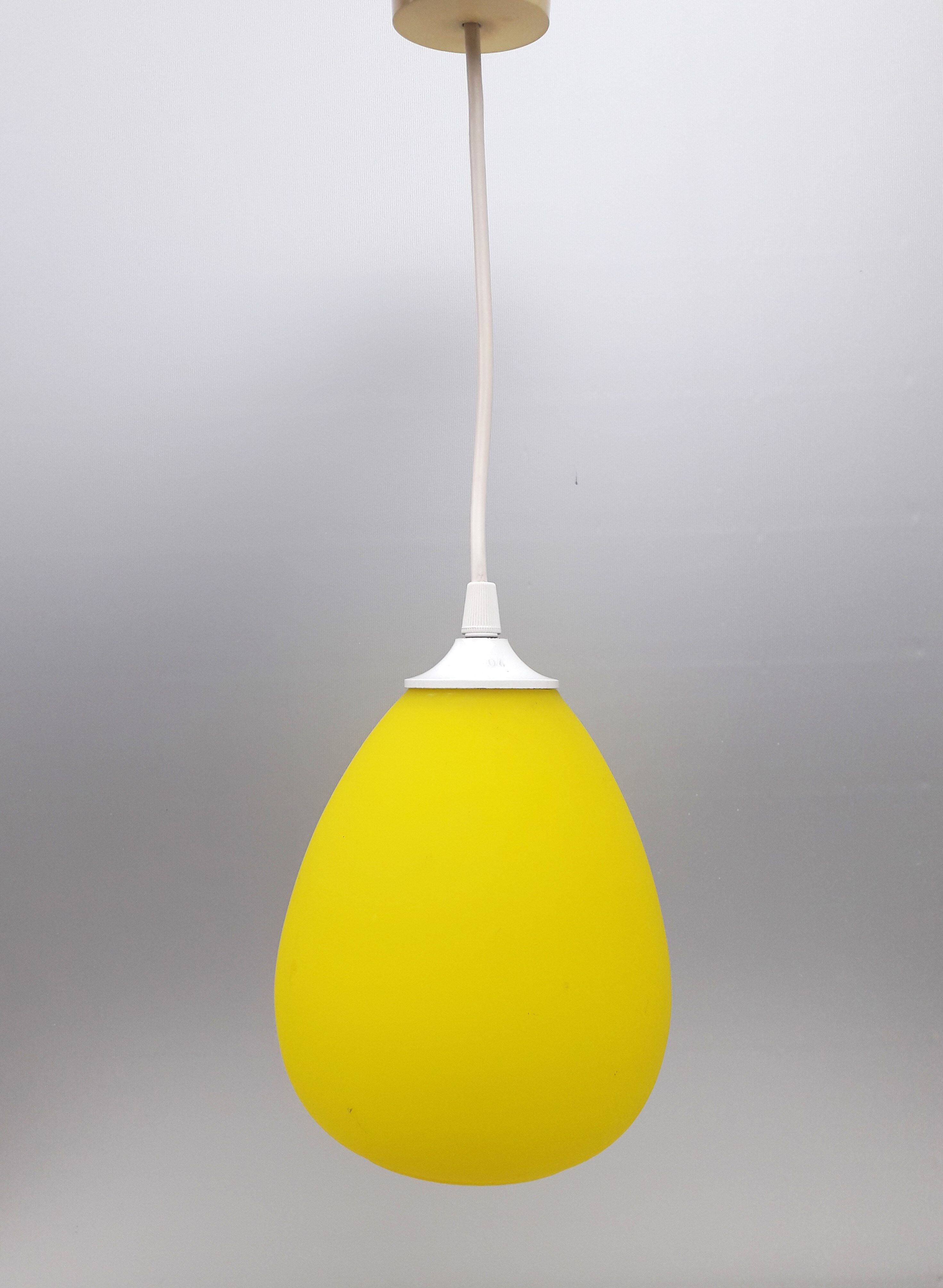 Vintage pendant lamp acid yellow 1970
