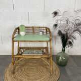 Vintage rattan bedside table