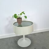 Space age design tafel Opal Möbel met rookglazen blad