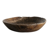 Vintage French Antique Decorative Dark Wooden Bowl in Oak, 1800s
