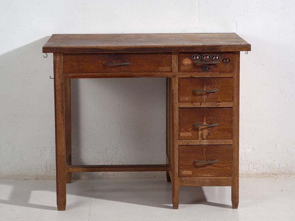 Bureau japonais ancien avec tiroirs – période Showa (c.1926-1970) #80