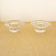 2 clear glass candle holders from Reims