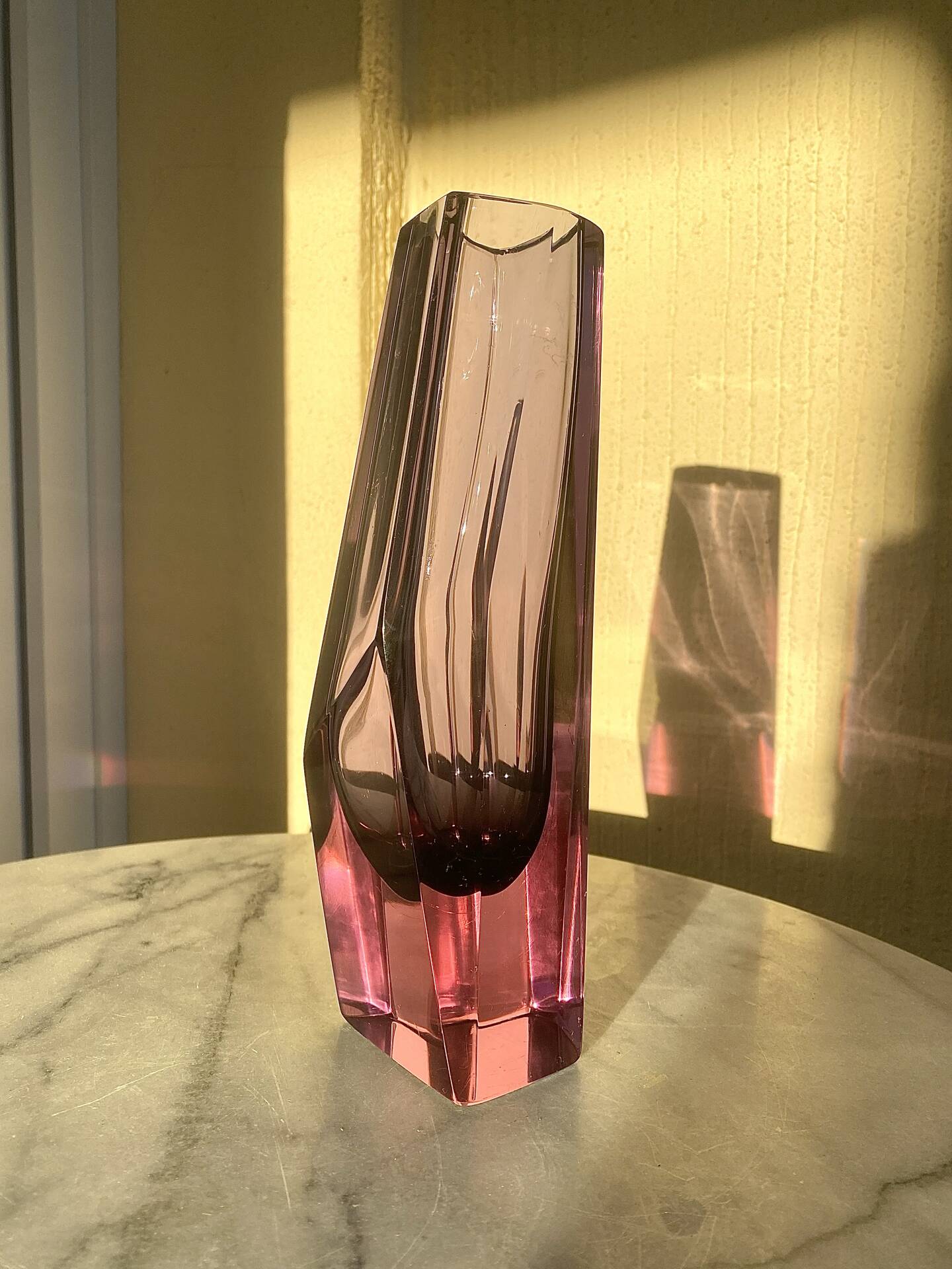 Grand vase murano sommerso 60s verre violine