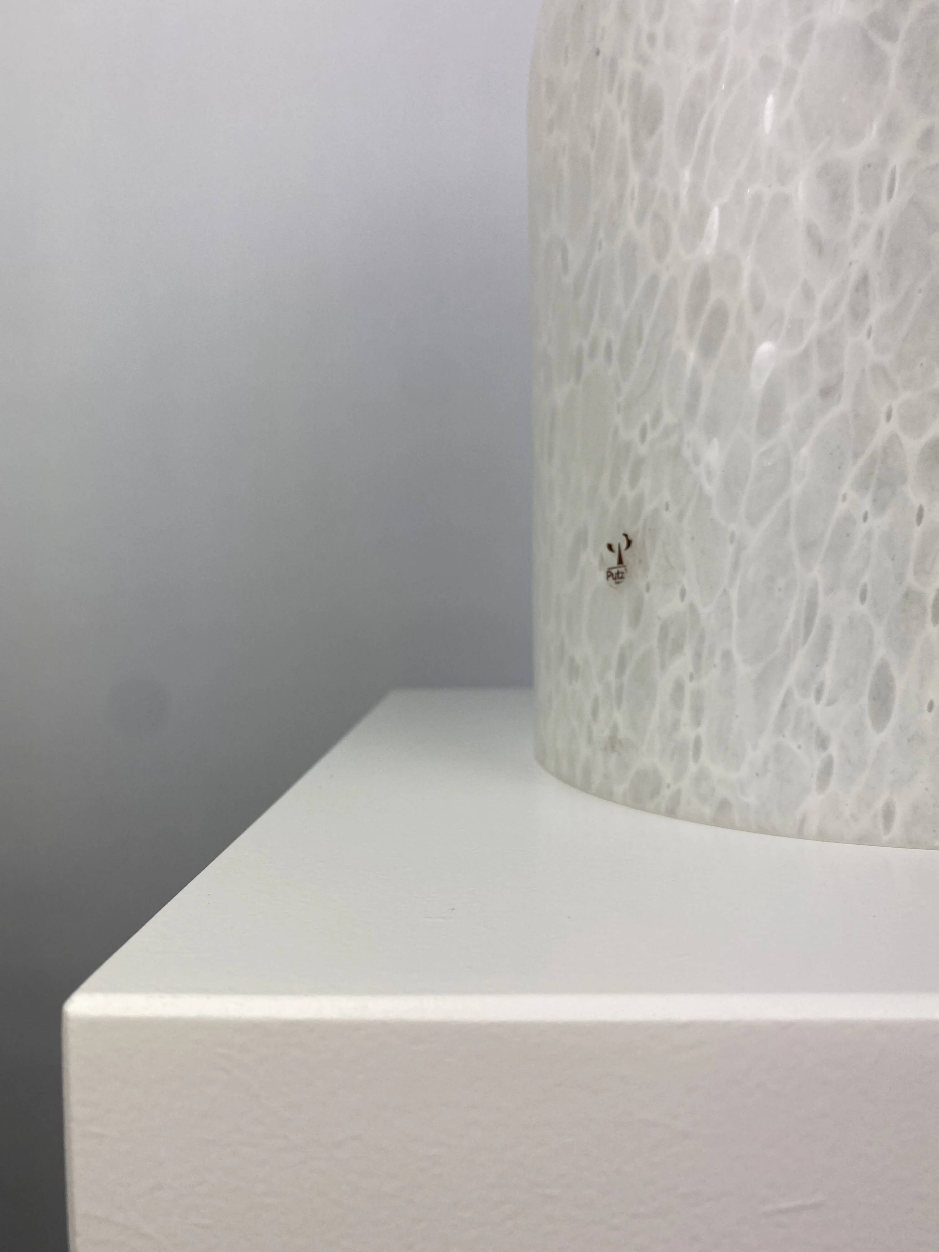 Dome table lamp in white crystal glass Peill and Putzler 1970