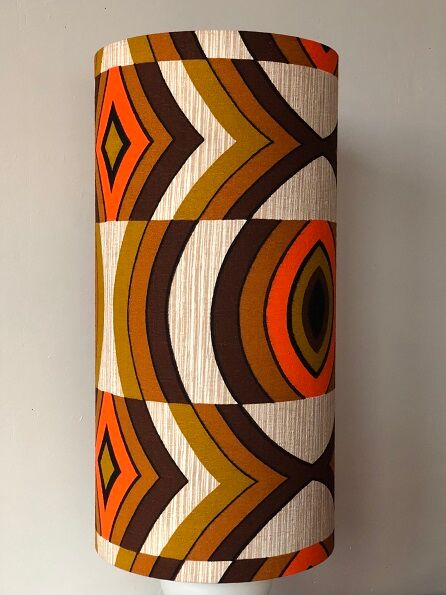 Opaline table lamp lampshade vintage fabric