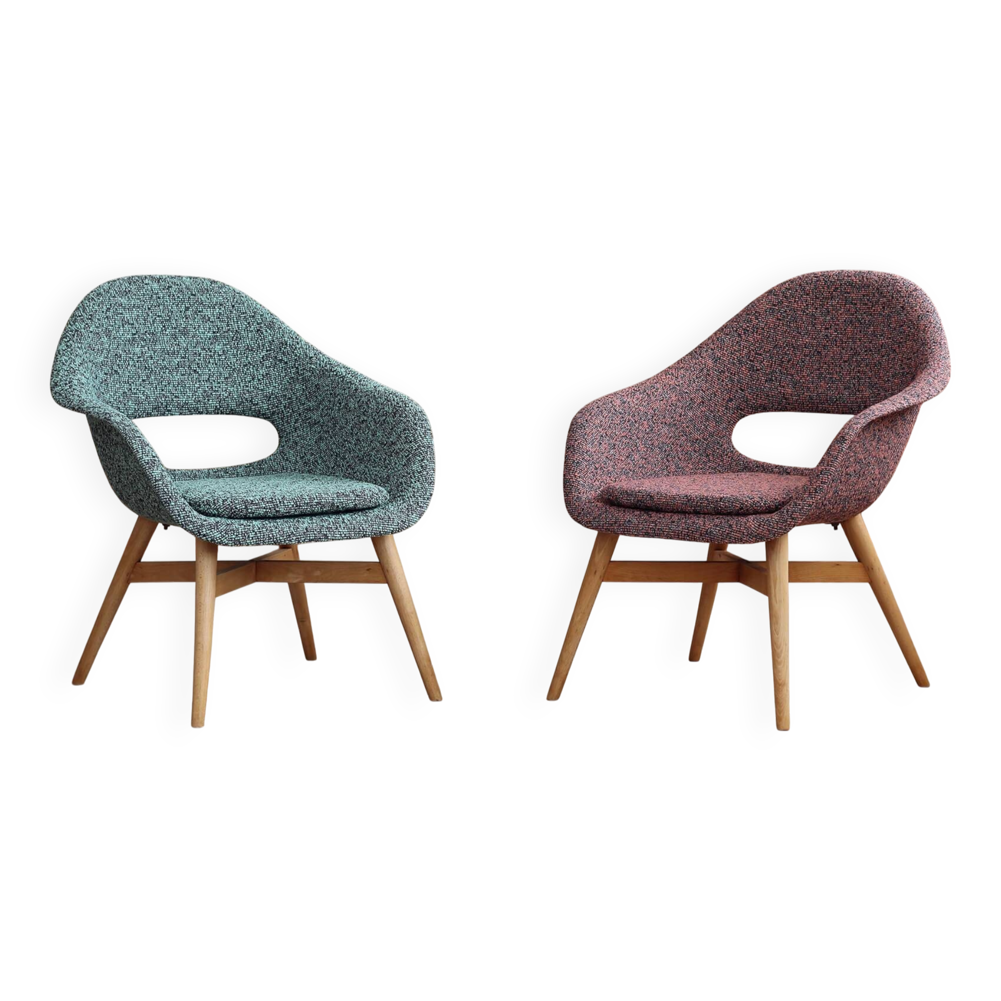 Set of 2 Lounge Chairs designed by Miroslav Navrátil, 1950s, Czech Republic