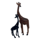 2 girafes en bois sculpté