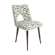 Chaise Shell Milieu du Siècle en Jacquard Velours Tigre Rose et Vert
