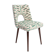 Chaise Shell Milieu du Siècle en Jacquard Velours Tigre Rose et Vert