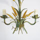 Masca's wheat ear chandelier in aged green and gold metal, 3 fires, year 70/80