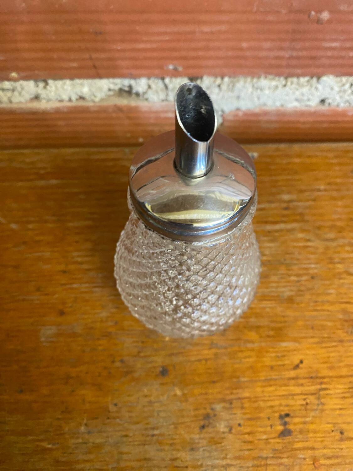 Vintage molded glass sugar bowl