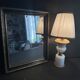 Lampe XIXe en opaline blanche et métal doré