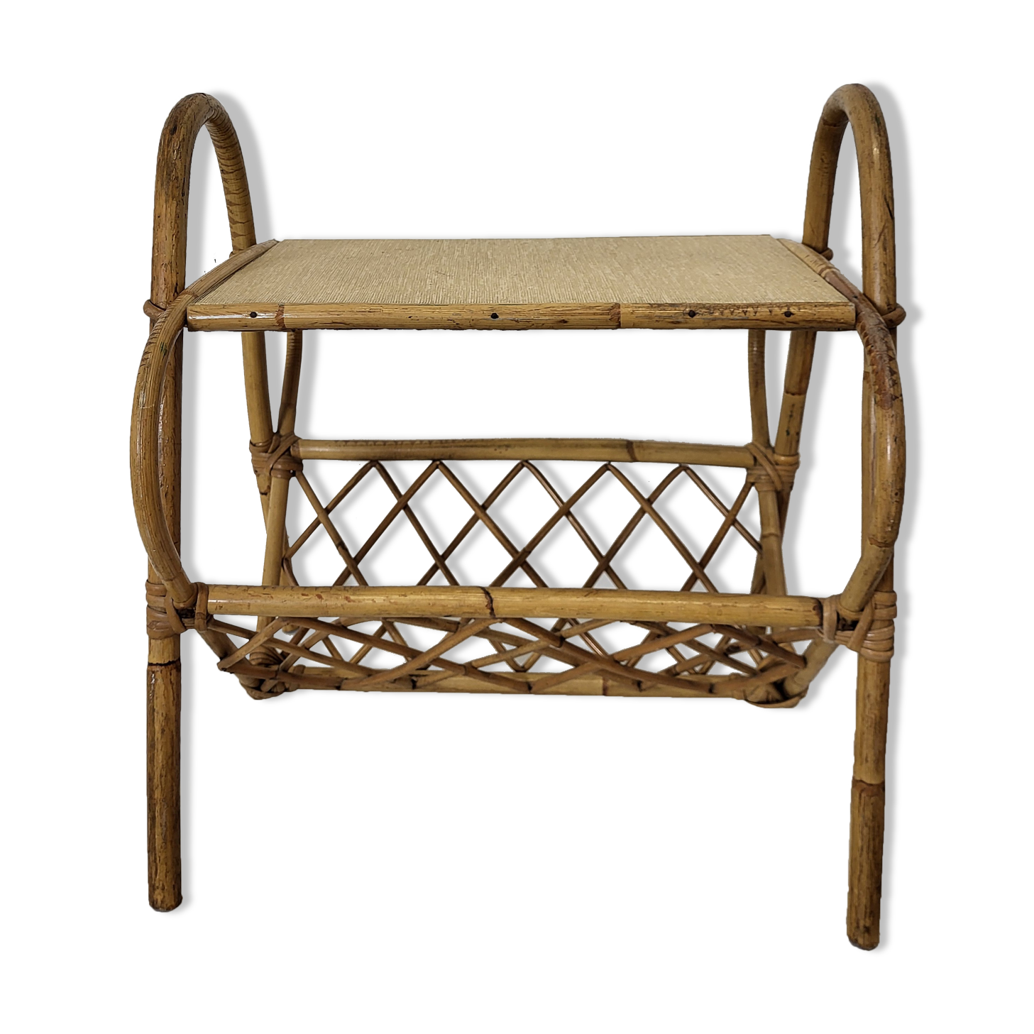 Rattan magazine holder