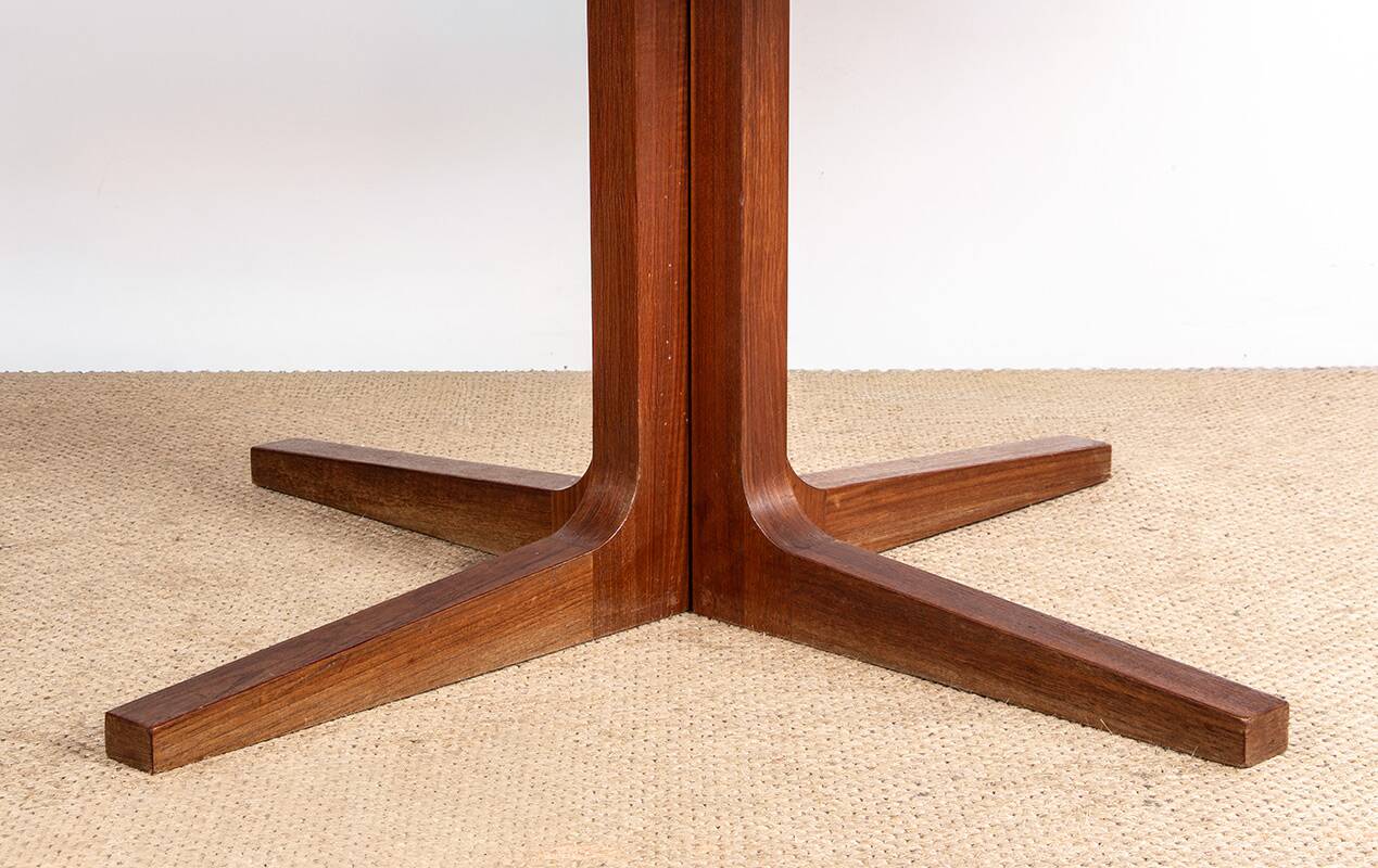Very large Danish dining table in teak, oval and extendable, Dyrlund.
