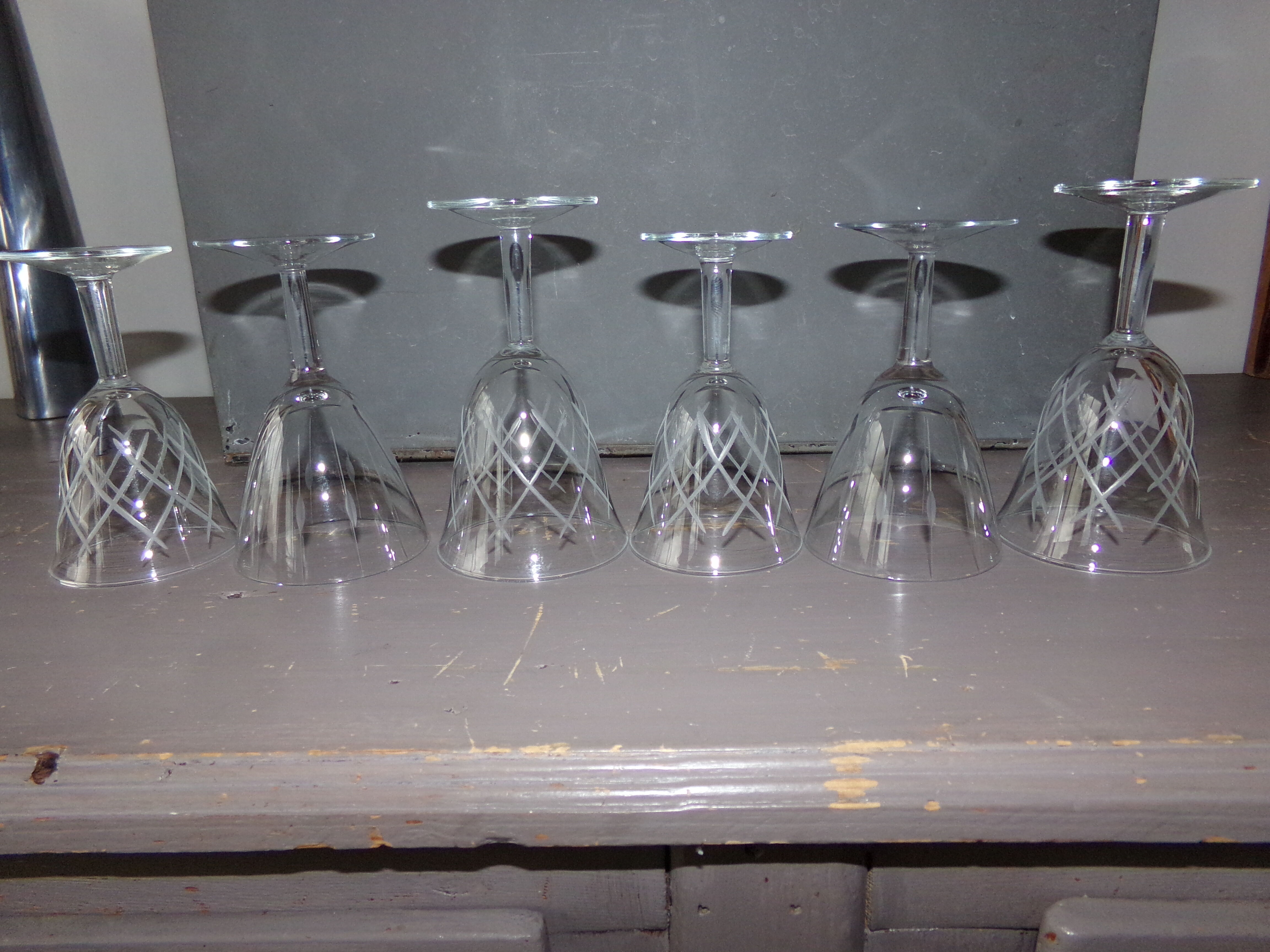 set of 6 mismatched glasses