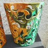 Pair of vallauris brunin style ceramic sconces