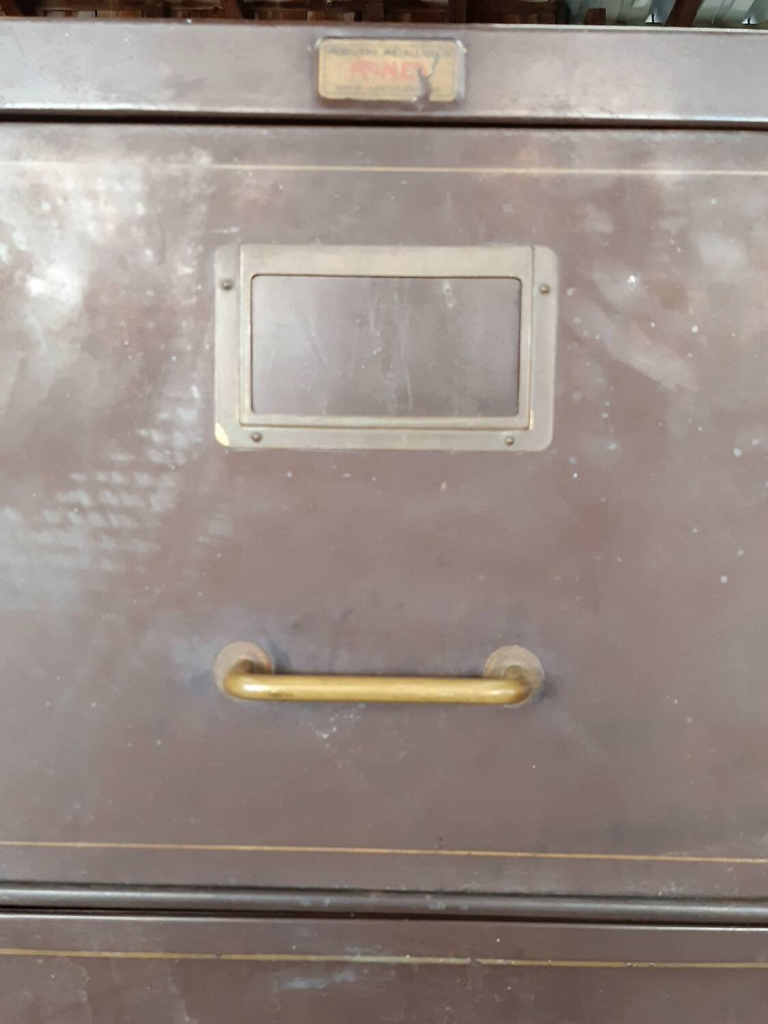 Set of industrial drawer cabinets.