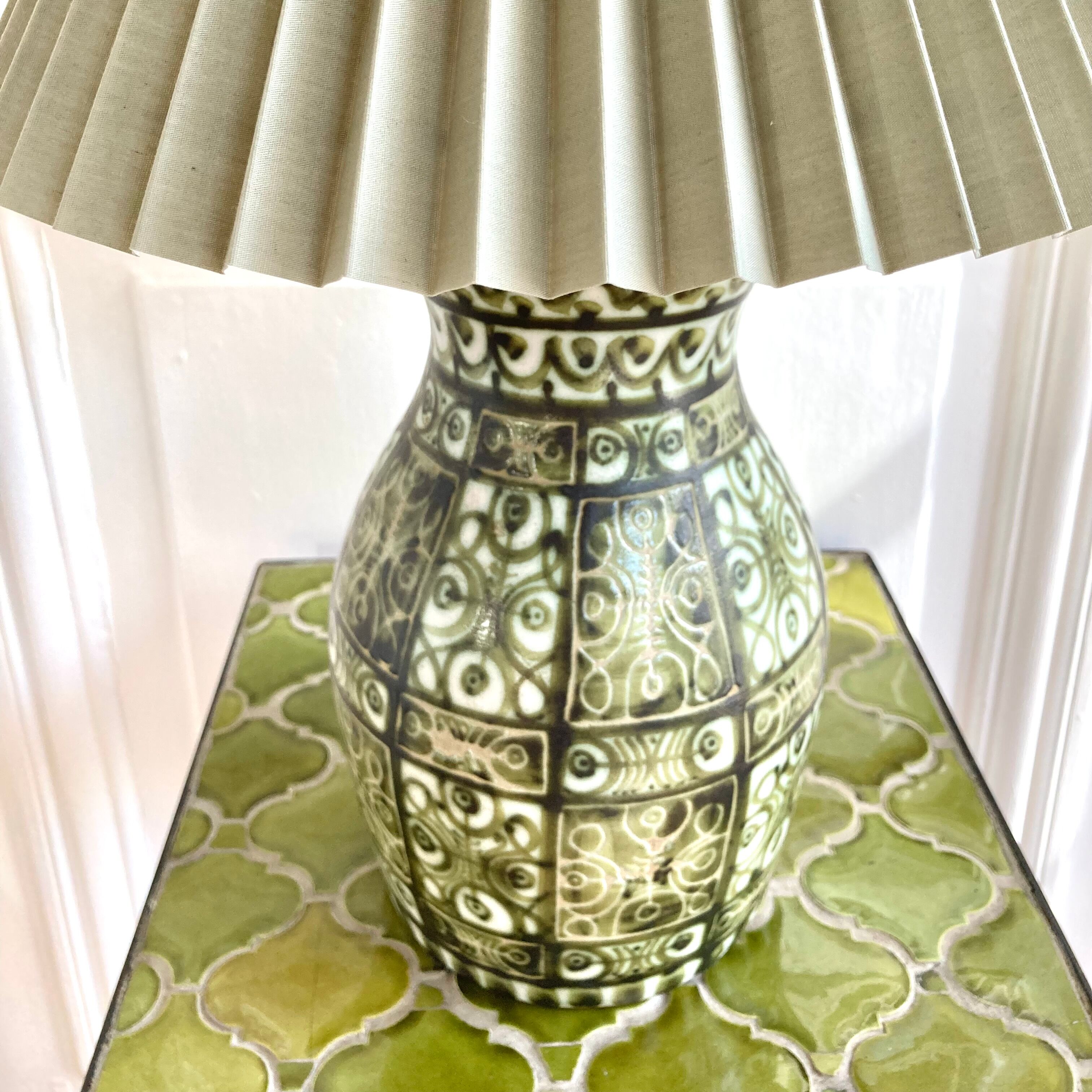 Ceramic lamp signed André Horellou 1960 Keraluc