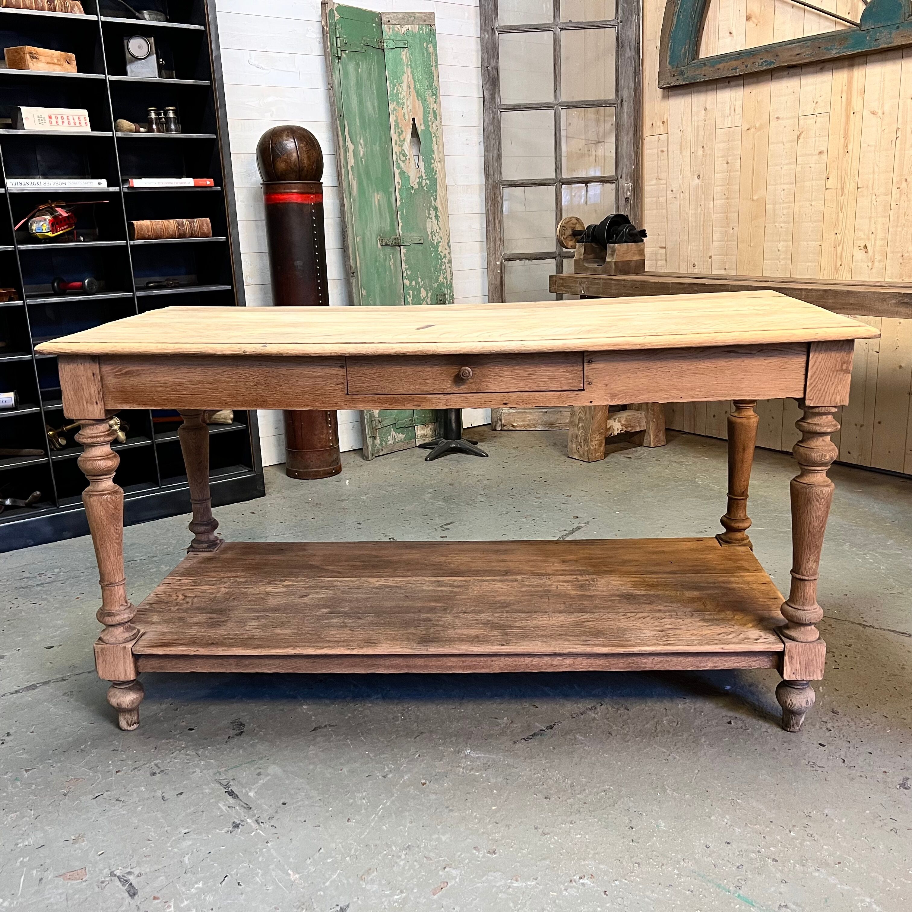 Table de drapier en chêne fin xix eme
