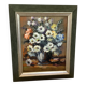 Small painting of a bouquet of flowers, oil on canvas.