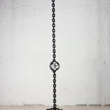 Large brutalist chain floor lamp