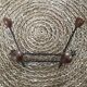 Old wrought iron coat rack. 4 hooks in chestnut wood