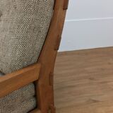 Brutalist chair with oak feathers