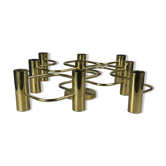 60s 70s 9-bulb ceiling lamp from Leola Leuchten Germany in brass