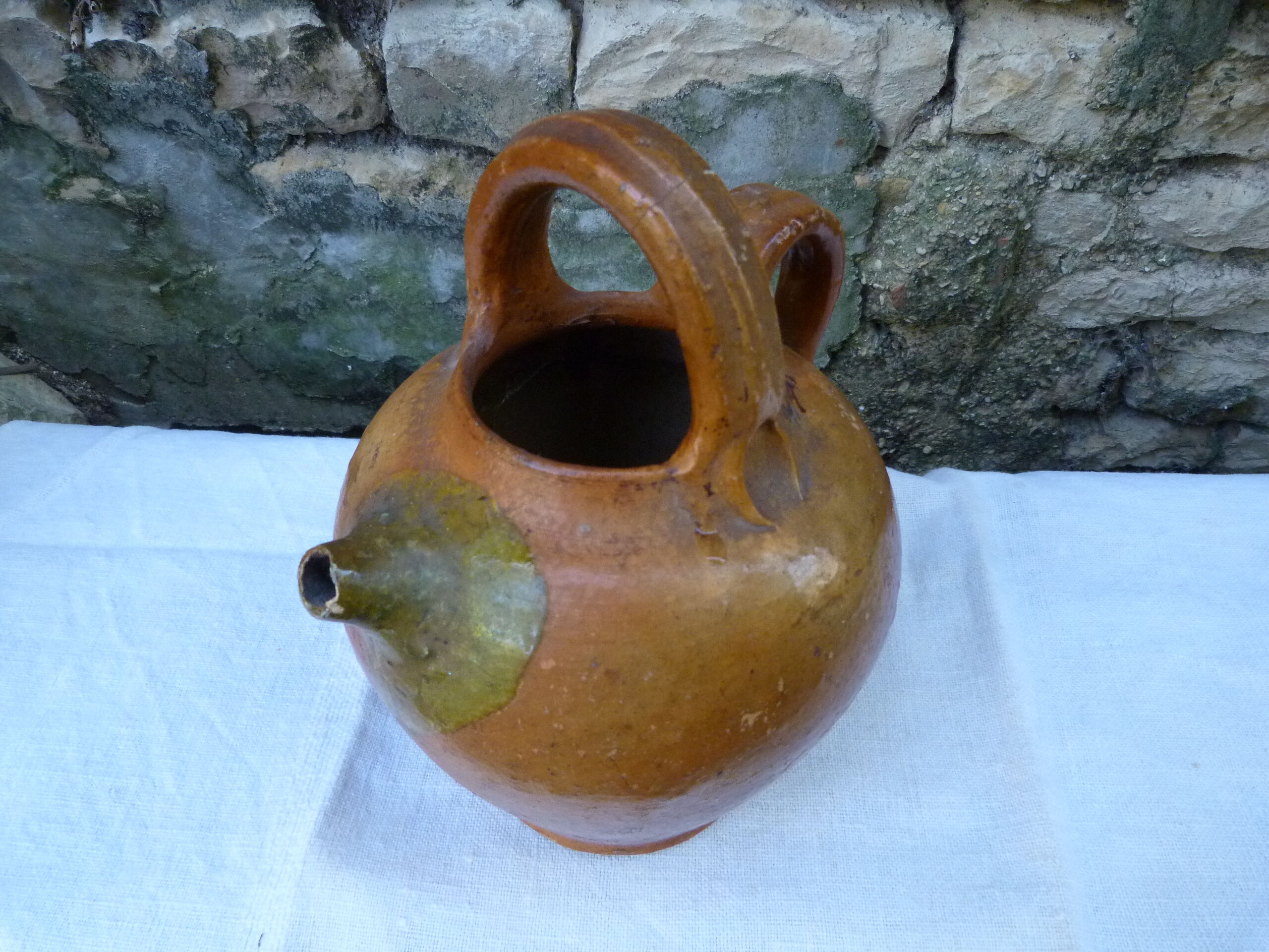 Old kid gargoulette in glazed earth nineteenth century