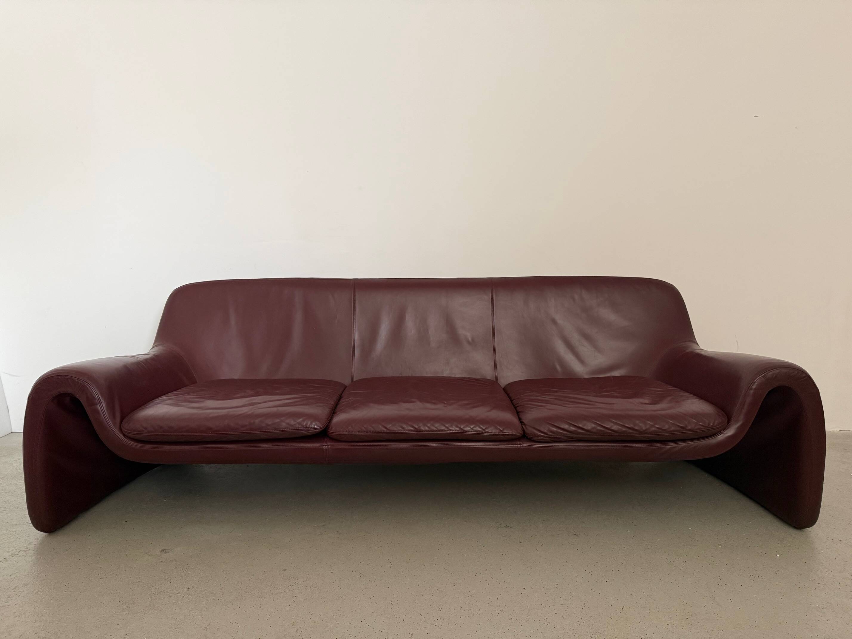 Sculptural 3-seater Leather Sofa by Cinova, Italy 1970s