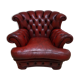 Vintage English Leather Dellbrook Chesterfield Club Chair