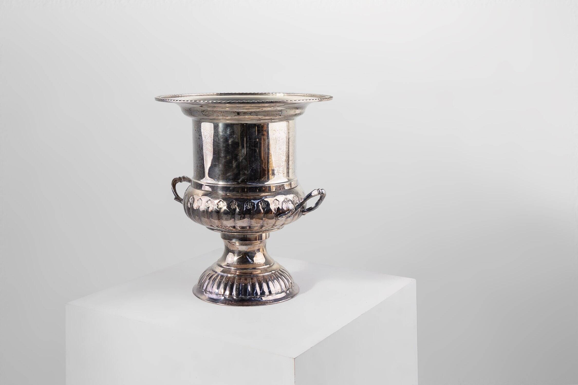 Medicis Vase Shaped Silver-Plated Champagne Cooler, France 1950s