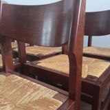 Elm and straw chairs by Maison Regain