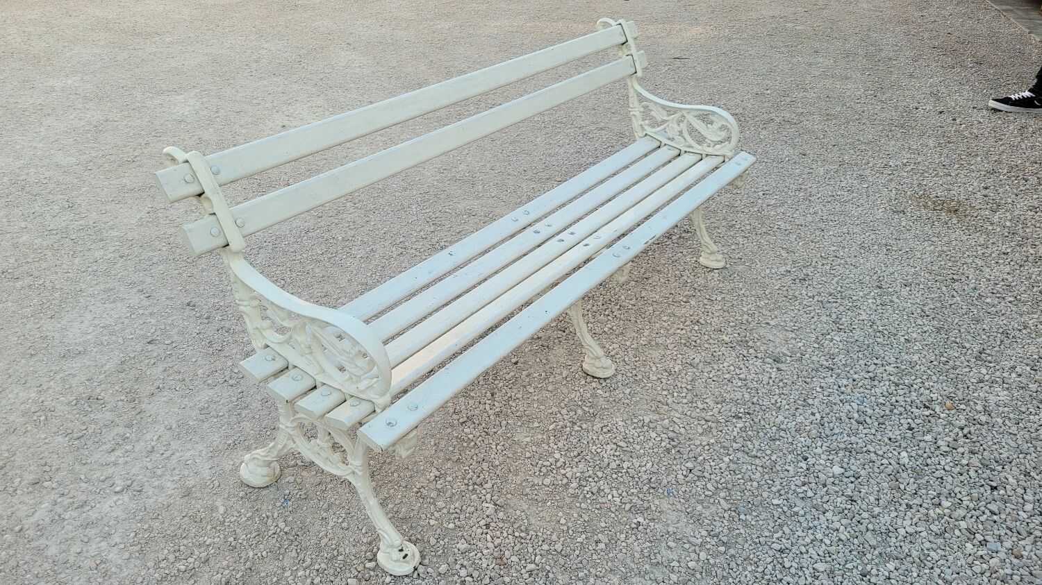 Garden bench signed Godin cast iron bourgeois house
