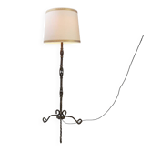 Lampadaire vintage en fer forgé torsadé dans un style rustique brutaliste - 1950s