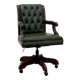 Chaise de bureau Chesterfield verte en anglais